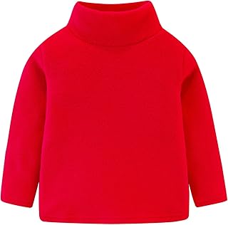 Mud Kingdom Kids Fleece Shirts High Collar Soft Tops Unisex