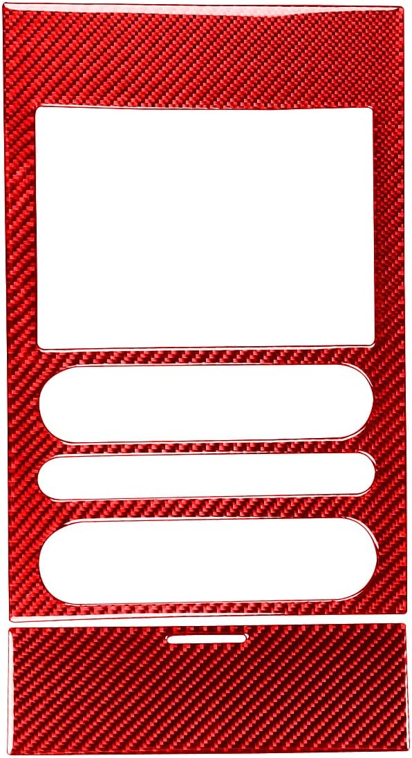 Car Center Console Radio Air Conditioner Volume Panel Control Ashtray Panel Frame Trim Cover Sticker Real Carbon Fiber Compatible with F150 2004 2005 2006 2007 2008 Auto Interior Accessories red