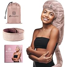 Bonnet Hair Dryer Attachment - Bonnet Hood Dryer with Headband to Reduce Heat Around Ear and Neck Use for Hair Styling, Hair Drying, Curling, Deep Conditioning Extended Version, Pink