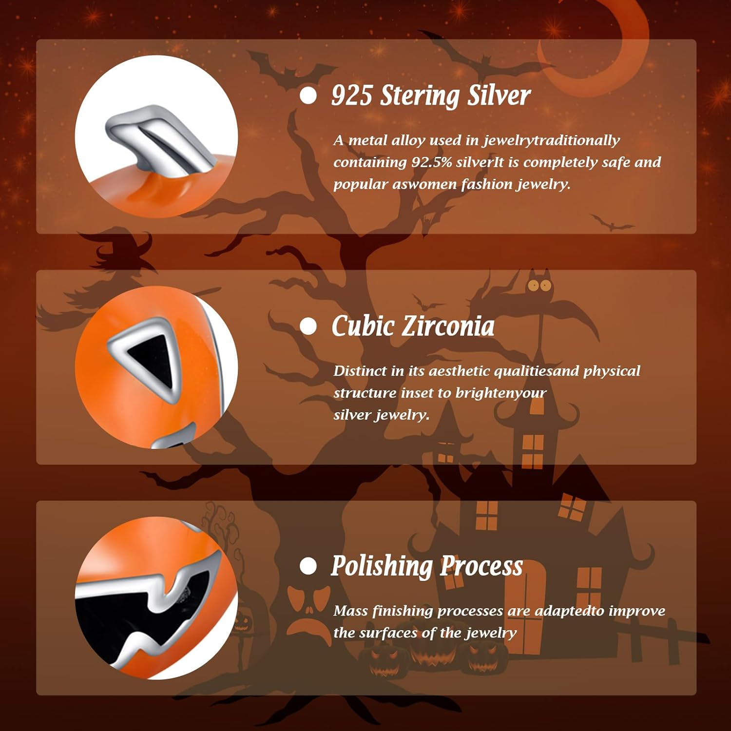 925 Sterling Silver Charms Ghost Face Pumpkin Charm for Women Bracelet Holiday Halloween Gifts Diy Charm Jewelry For Friends Family - Image 4