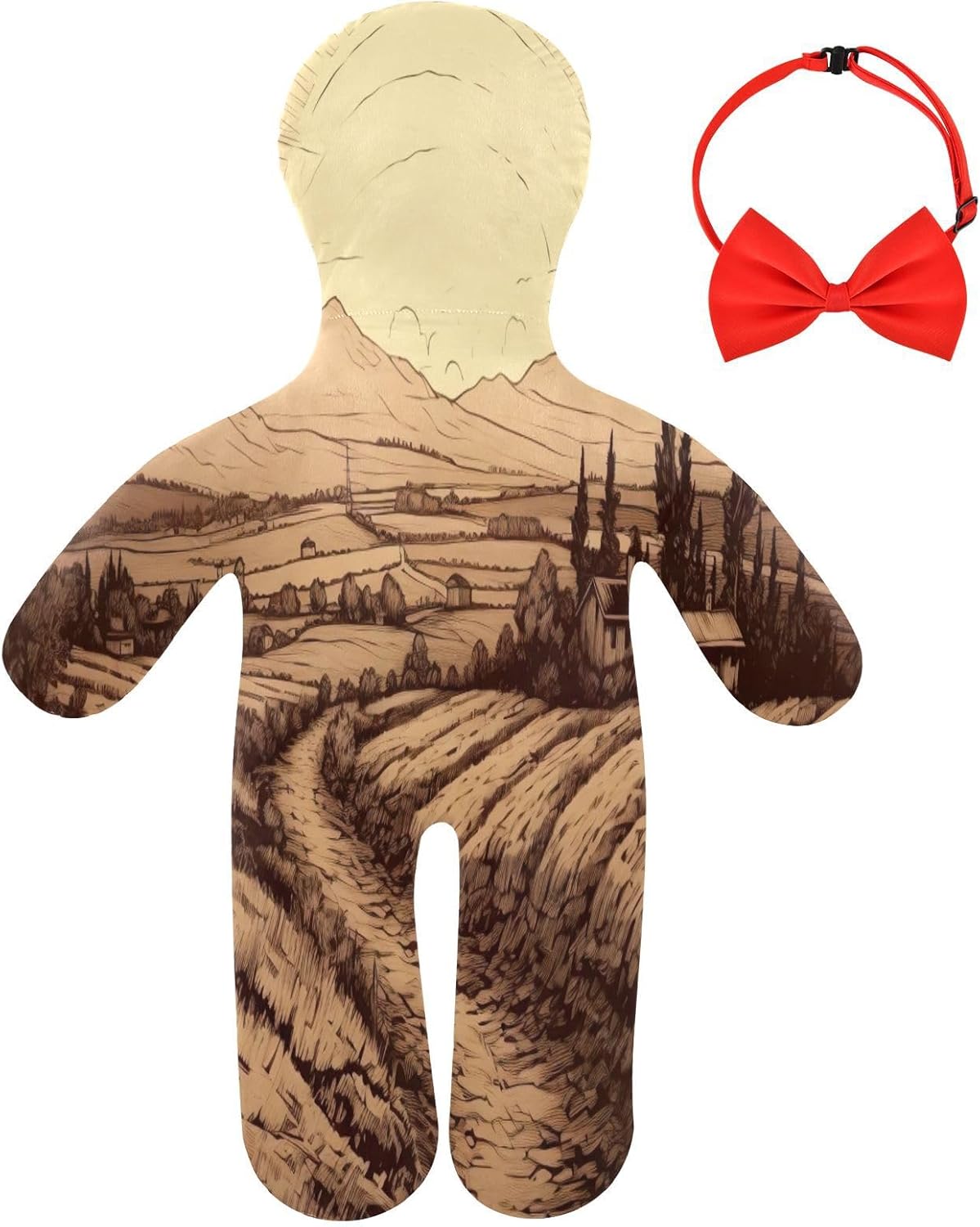 Italian Countryside Human-Shaped Pillow Soft Body Pillows Washable Velvet Pillows for Anxiety Relief Sleeping Cuddling & Support