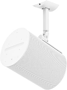 Heavy Duty Wall Mount for Sonos Era 100, Era 100 SL – Tilt & Swivel Adjustable Speaker Bracket for Sonos Era 100 Ceiling Mount, Wall or Ceiling Mount, Space-Saving, Easy to Install, White, Single