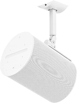 Heavy Duty Wall Mount for Sonos Era 100, Era 100 SL – Tilt & Swivel Adjustable Speaker Bracket for Sonos Era 100 Ceiling Mount, Wall or Ceiling Mount, Space-Saving, Easy to Install, White, Single