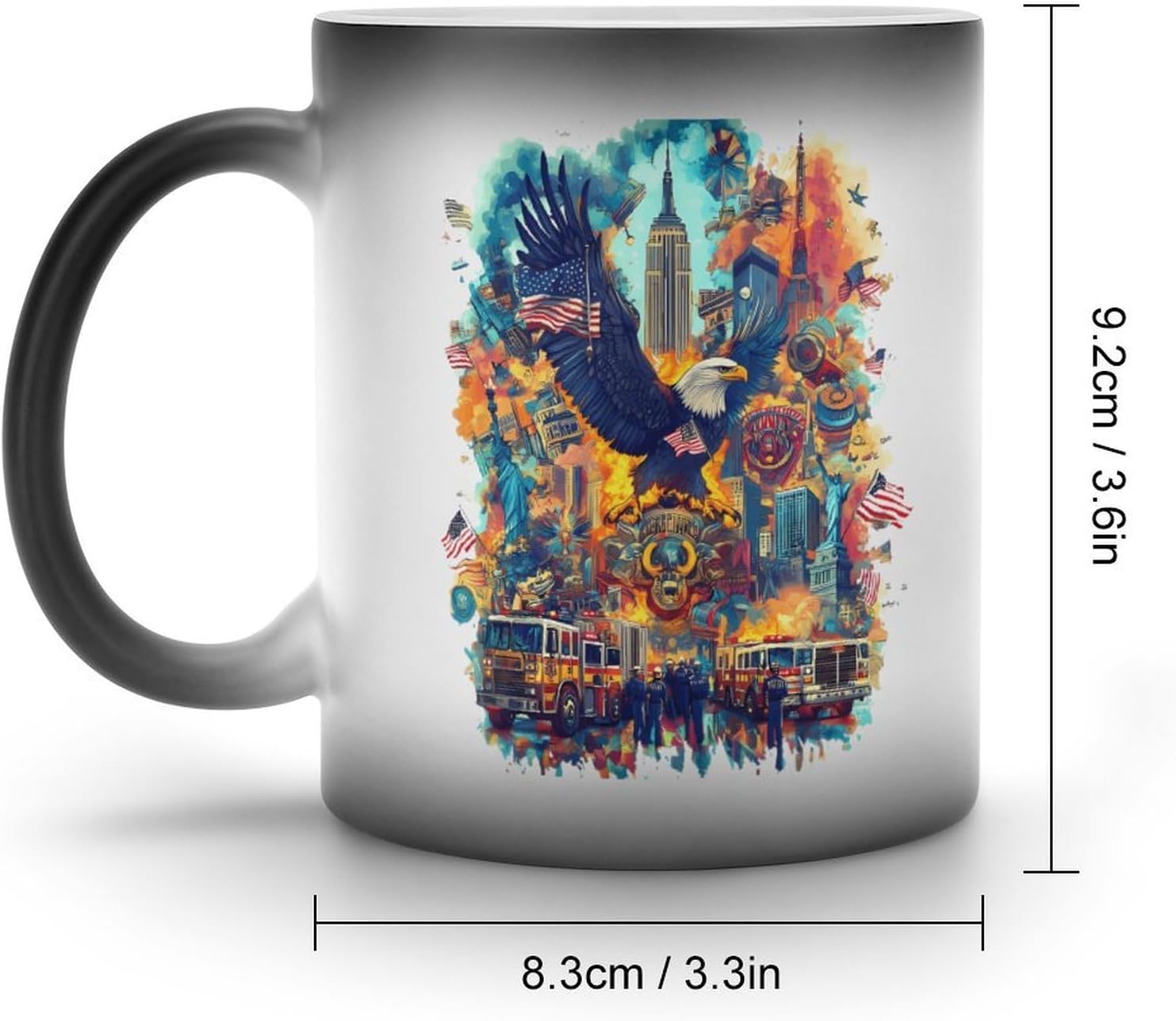 911 Remember U.S. Funny Color Changing Coffee Mug Ceramic Magic Cup Personalized Discoloration Tea Mugs