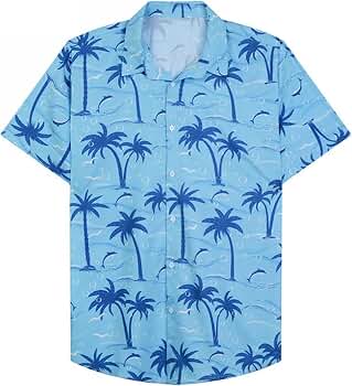 SANGTREE Men's & Boys' Hawaiian Shirt - Short Sleeve, Red Tree Print, Sizes 2 Years To 2XL (Fits 13-14 Years Too!)