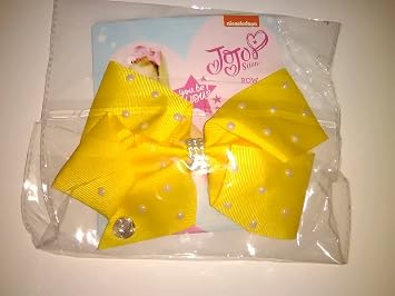 Jojo Yellow Hair Bow Pearls and Diamonds design