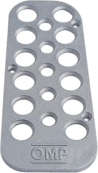 OMP Pedal Pad, Driver Side, Foot Rest, Bolts/Bracket Included, Aluminum, Sandblasted, Universal, Each