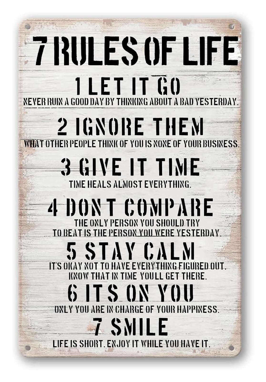 PKNVKZIDK Vintage Motivational Sayings Metal Tin Sign Inspirational Words To Live By Wall Decor For Office Home Or Gym 8 x 12 inch