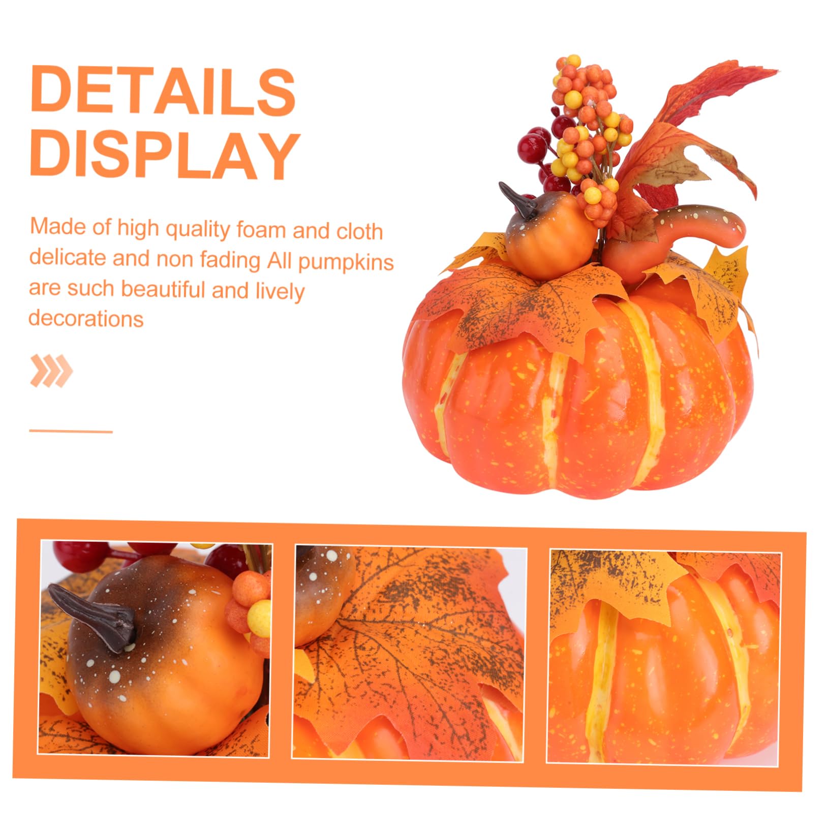 Abaodam Pumpkin Decoration Simulation Pumpkin Model Artificial Pumpkins Decoration Halloween Artificial Pumpkin Thanksgiving Pumpkin Decor Fall Harvest Decorations Cloth Mini