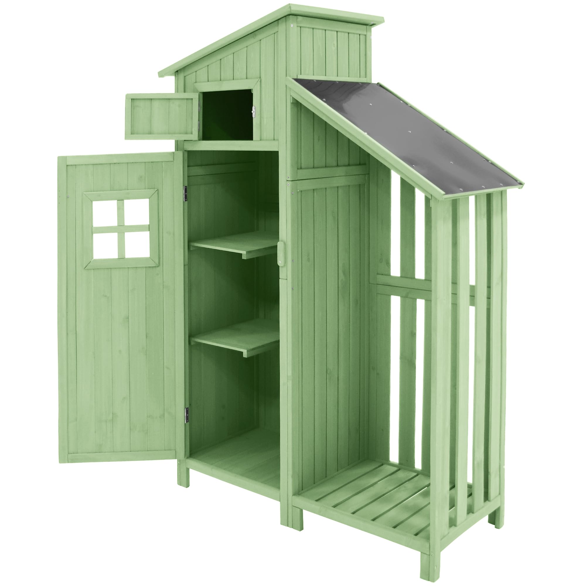 Casetta per attrezzi da giardino in legno 124x46x174 cm