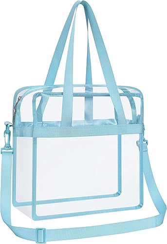 Vista 394 de Oraben Bolsa transparente transparente aprobada para estadios de 12 x 6 x 12 pulgadas, bolsa de estadio para trabajo, juegos deportivos, gimnasio
