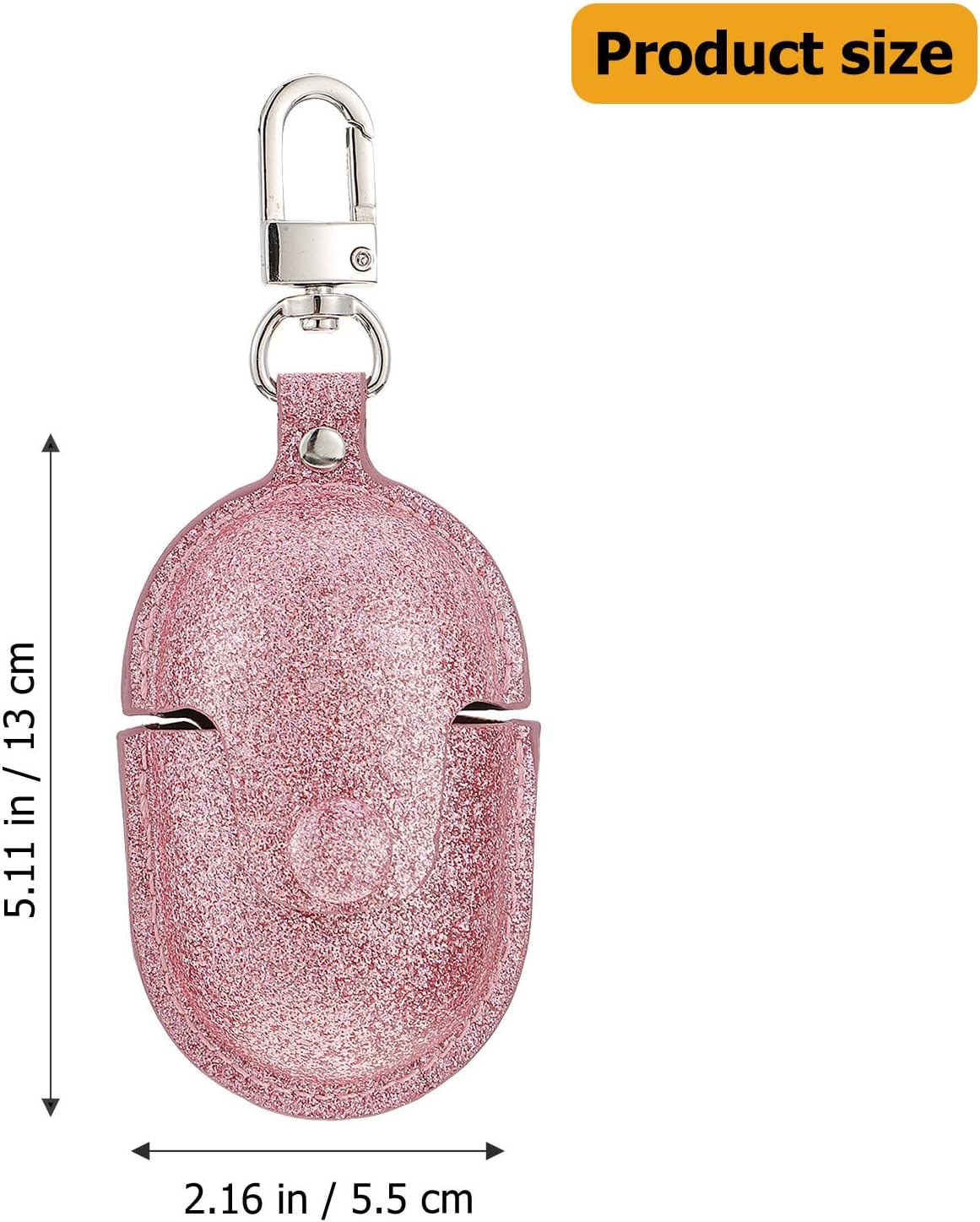 Chargeable Earphone Protective Cover Glitter Leather Case with Hook image 2