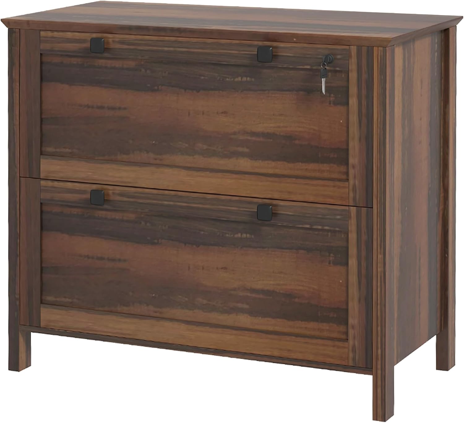 Lateral File Cabinet with 2 Drawers,Acacia Wood File Cabinets for Letter,A4,and Legal-Sized Folders,Office Library File Drawer for Home,Office