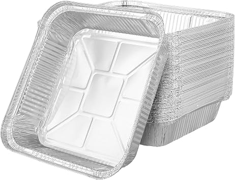 70 PCS 7 Inch Aluminium Foil Trays, 18x18x4.5cm Square Aluminium Baking Tray, Air Fryer Square Aluminium Foil Trays for Baking, Air Fryer and Cooking