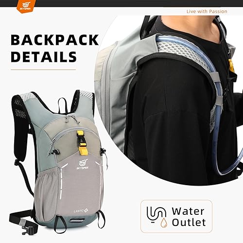Miniatura 5 de SKYSPER Mochila de senderismo pequeña  Mochila de viaje de 15 L, ligera, resistente al agua, mochilas de senderismo para mujeres y hombres