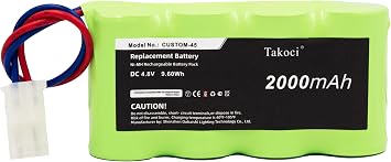 ELB4814N Battery Replacement Compatible with ELB0502N ELB4714N ENB048015 CUSTOM-45 4.8V 2000mAh Emergency Lighting Battery
