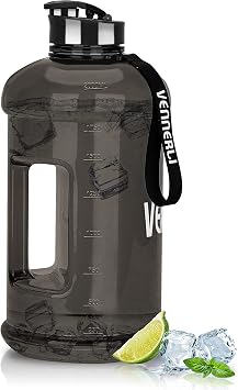 Half Gallon Water Bottle 2.2L Large Sports Water Bottle with Handle 74oz BPA-free Reusable Plastic Water Jugs Leakproof Hydro Bottle for Gym Yoga Travel Camping Cycling Outdoor Sports