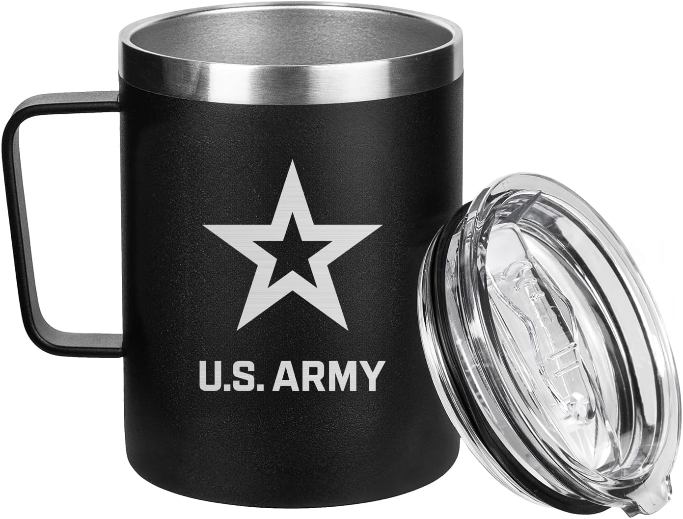 Military Gift Shop Army Coffee Tumbler – Double Wall Vacuum Insulated Stainless Steel Travel Mug with Leakproof Lid, 12 Ounce Army - Image 6