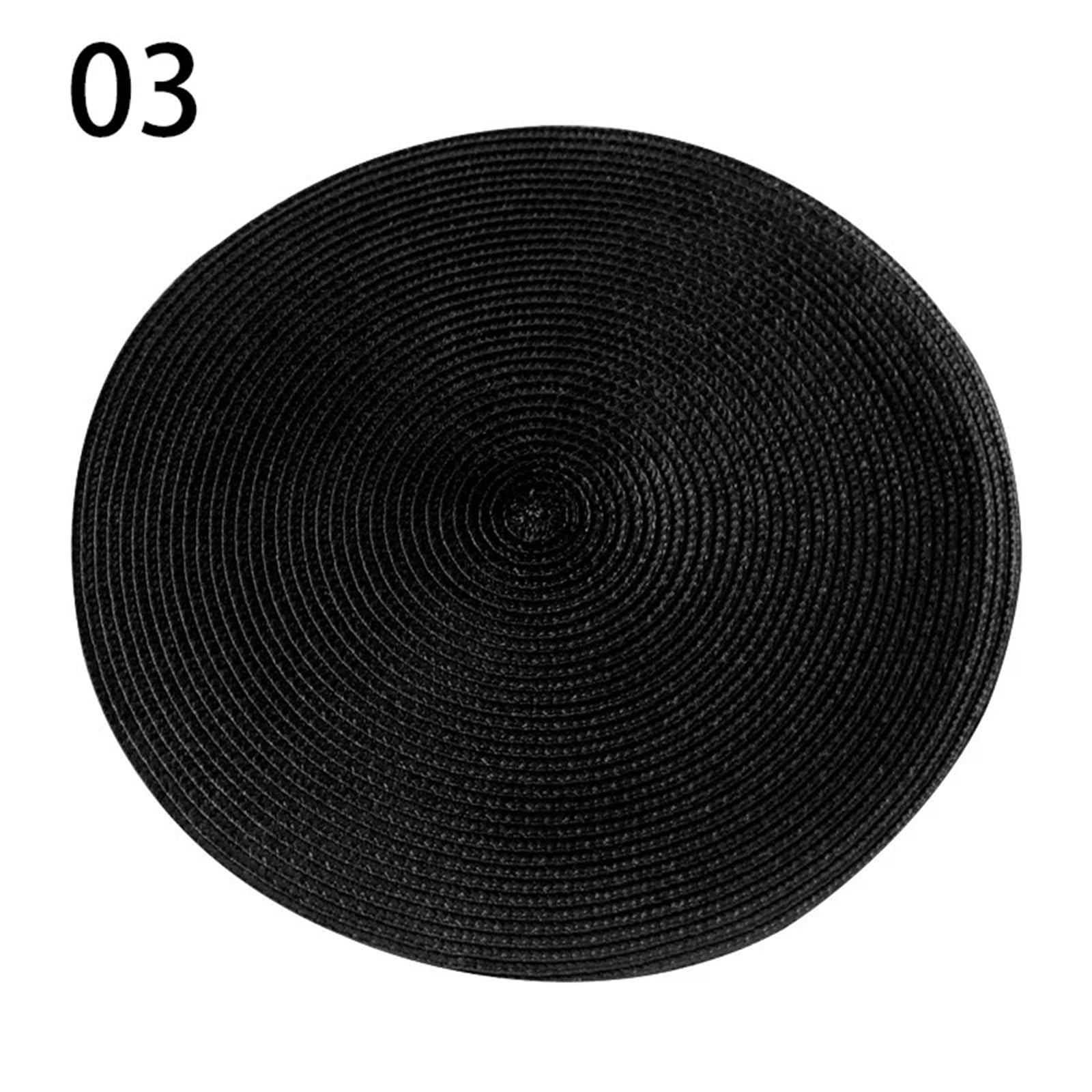 Podstawki, Mata na stół do jadalni 4 szt. Podkładka izolacja bez prania Coaster Decor okrągły pleciony jednolity kolor akcesoria stołowe stołu w(Coffee)