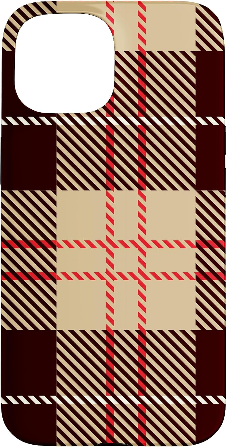Tartan Plaid Tan Beige Red Black Fashion Case for iPhone 11 Pro Max