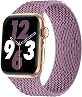 Vista 8 de Silicone Braided Solo Loop Compatible with Apple Watch Band 38mm 40mm 41mm 42mm 44mm 45mm 46mm 49mm, Stretchy Elastic Sport Strap Compatible for