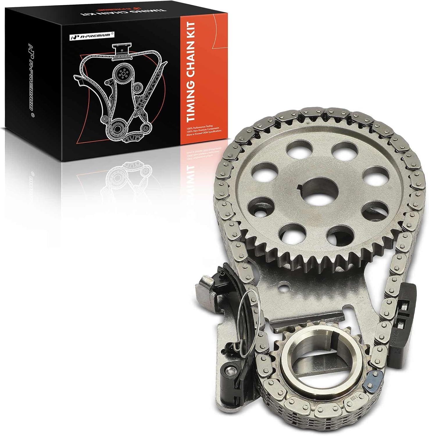 A-Premium 4PCS Engine Timing Chain Kit W/Sprocket & Tensioner Compatible with Dodge - Ram 1500, Ram 1500 Van, Ram 2500 Van, Durango, Dakota, B150, B1500, B250, B2500, D150, D250, W150 - OHV, V6 3.9L