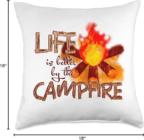 Miniatura 4 de Life Is Better By The Campfire Go Outdoor Camper Life is Better by The Campfire Go Outdoor Camping Lover - Almohada de 18 x 18 pulgadas, multicolor