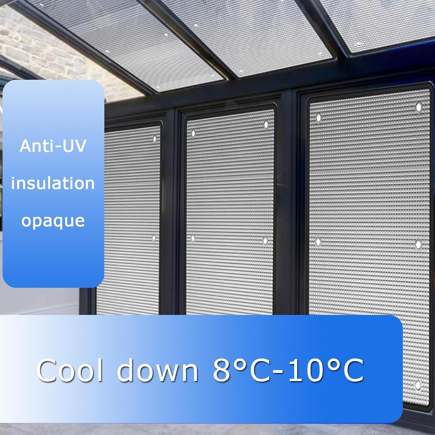 Pellicola for vetri riflettente anti-UV oscurante totale for il controllo del calore, tinta for la privacy riutilizzabile for l'home office(39''x71'')