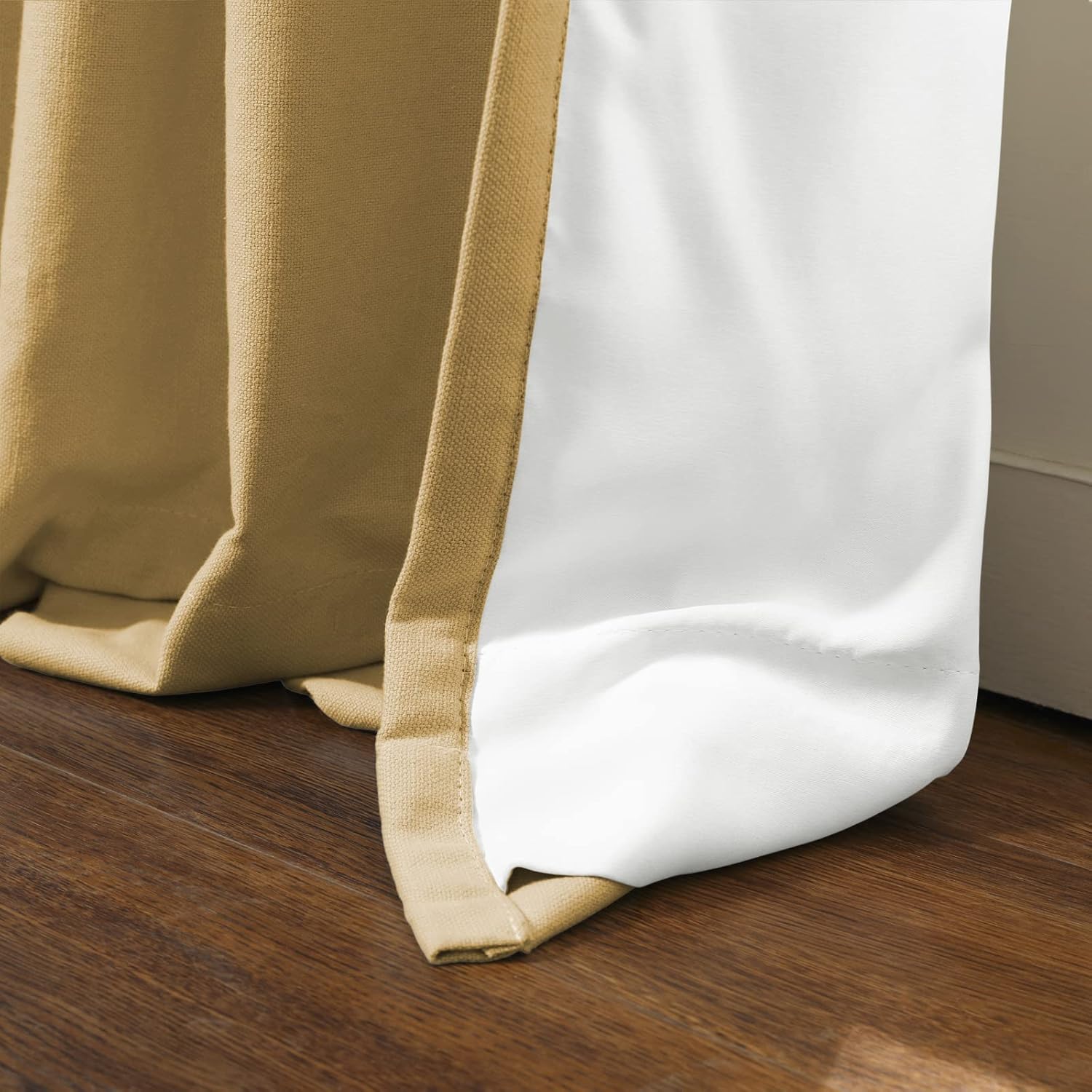 ChadMade Pure Cotton Duck Pinch Pleat Curtain with Privacy Cotton Interlining Drape, Plain Weave Drapery Oatmeal 50Wx102L Inches Single Curtain Panel, BOZI Collection