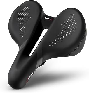 X WING Comfort Bike Seat for Men and Women with Innovative 5-Zone-Concept – Winged Bicycle Saddle with Memory Foam – Exercise Bike Seat for City, MTB & Trekking Bikes