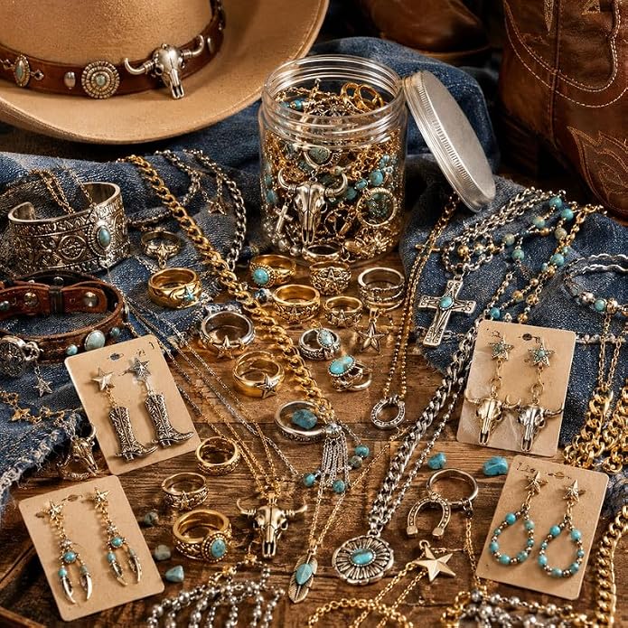 5/8/10pcs Mystery Jewelry Jar for Women Vintage Jewelry Box Surprise Assortment Necklace Earrings Bracelet Travel Jewelry Case Organizer Birthday Valentine Gift for Family Friends Fashion Accessories