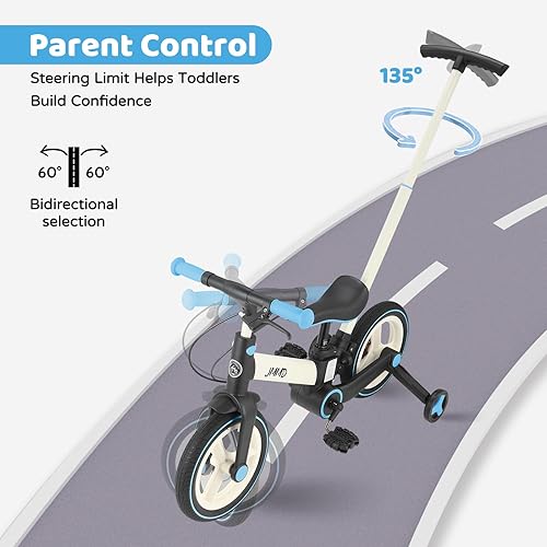 Miniatura 3 de Bicicleta para niños de 18 meses a 5 años, bicicleta de empuje 6 en 1 con ruedas y pedales de entrenamiento, bicicleta de equilibrio para niños y