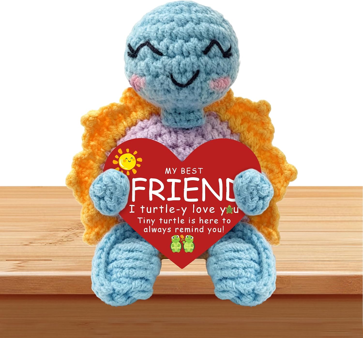 Crochet Turtle Ornament Friend Birthday Gift from Sisters Brother for Women Bestie Friend Gifts Long Distance Friendship Christmas Thankasgiving Emotional Decor 1pcs