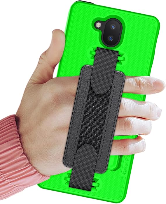 Case Compatible with Sonim XP10 (XP9900), Shell Case and Belt Clip Holster Combo with Handstrap, Kickstand and Screen Protector (Lime Green)