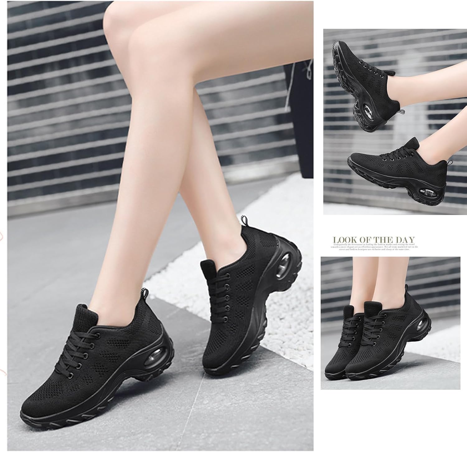 Women's Orthopedic Platform Walking Shoes Mesh Breathable Lace-Up Chunky Heel Non-Slip Casual Arch Support Walking Shoes Summer Work Sneakers - Image 2