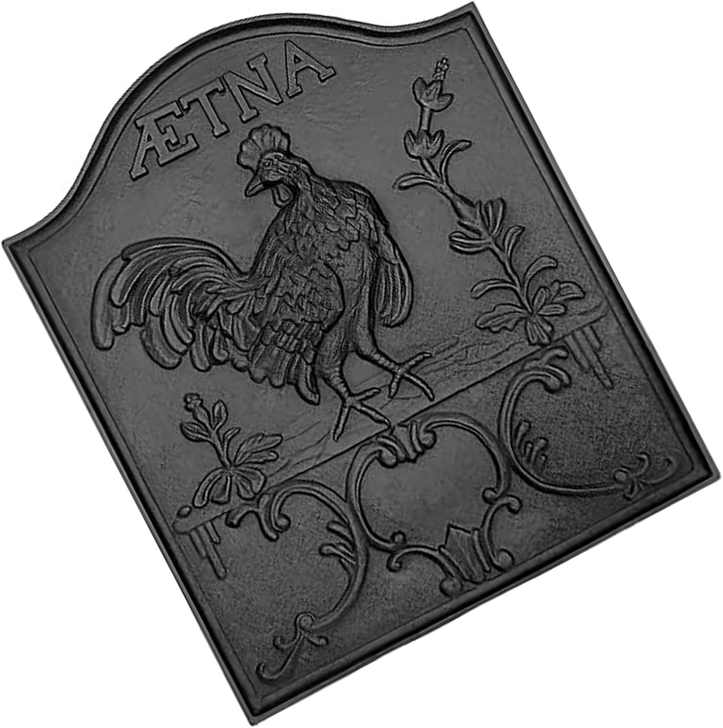Aetna Fireback Made of Cast Iron with Matte Black Finish Radiate Heat Back into The Room, Decorative firebacks