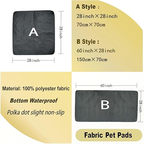 Miniatura 5 de Almohadillas de tela larga para mascotas, lavables, parte inferior impermeable, antiorina, para perros, gatos, sofá, cama, protector de muebles,