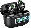 Auriculares inalámbricos, audífonos Bluetooth 5.4 con micrófono, estéreo HiFi y reducción de ruido, resistentes al agua IP7, control táctil y pantalla LED 1