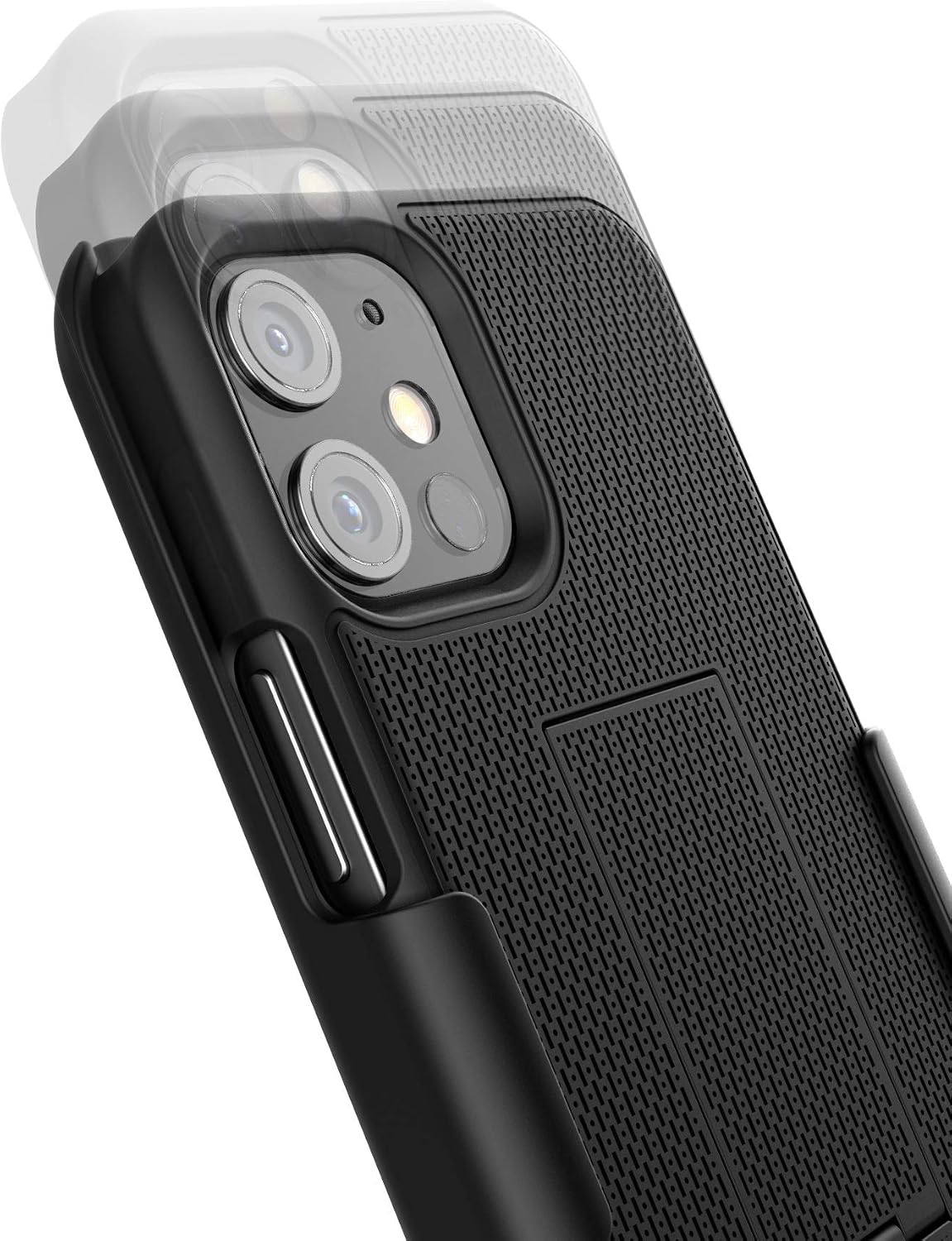 Encased DuraClip Series Designed for iPhone 12 Belt Clip Case - Slim Fit Cover with Holster (Black)
