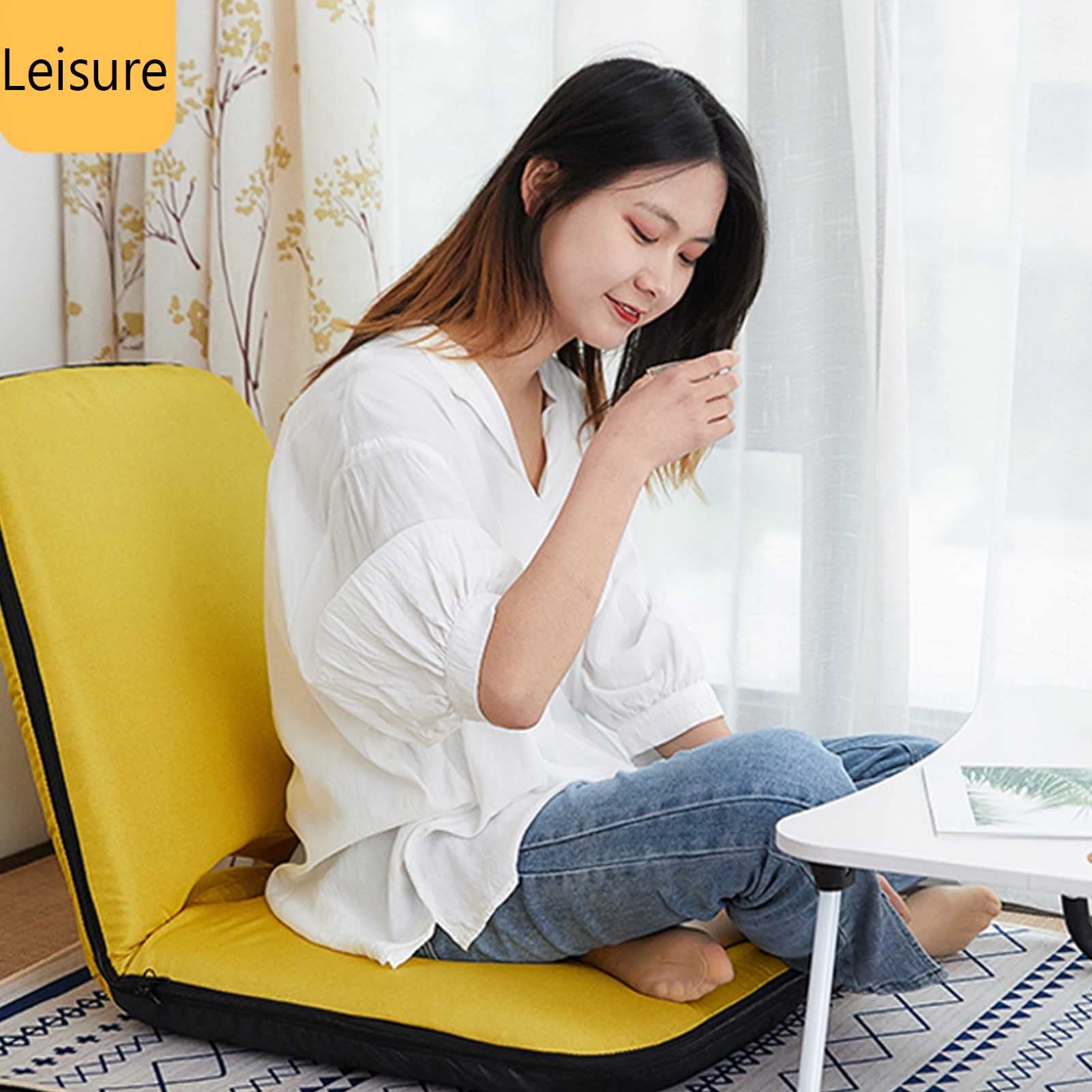 Silla tapizada ajustable con respaldo, cojín de meditación plegable, silla individual portátil para mayor comodidad y apoyo, ideal para relajación y yoga