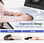 TECKNET Wired Mouse, 6400 DPI Ergonomic Mouse 6 Buttons Silent Mouse 4 Adjustable DPI Vertical Mouse Compatible with Windows/Chrome/Laptop/Computer