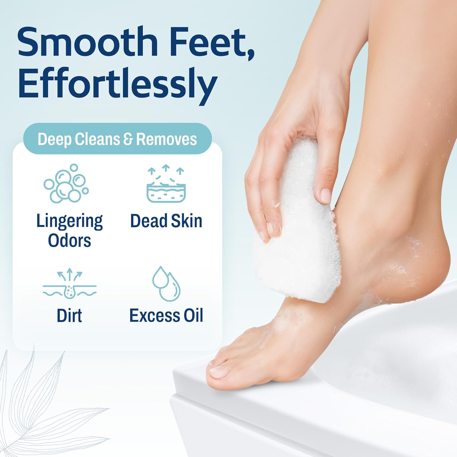 HartFelt Foot Scrub Sponge Exfoliator, Callus and Dead Skin Remover for Heel, Toes, and Foot, 25 Count, White