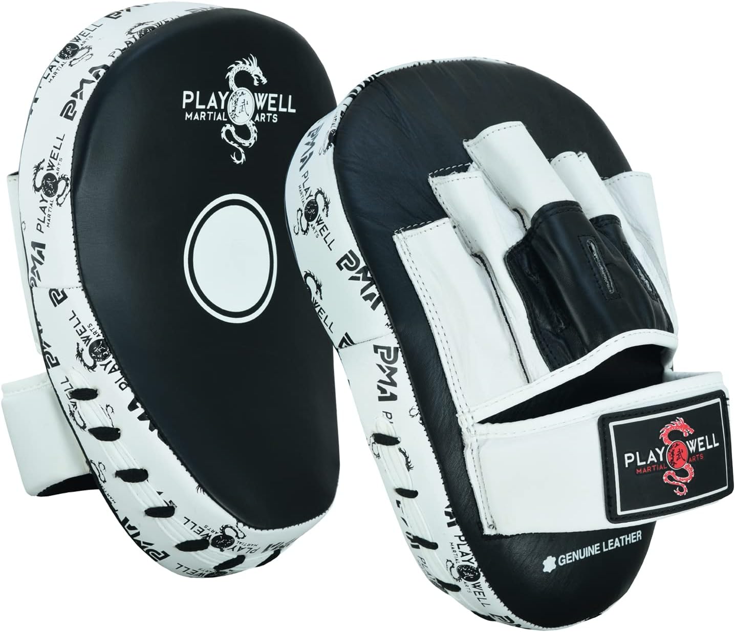 Playwell Premium Range: Logos Series - Ultra Light Boxing Curved Target Focus Punch Pads