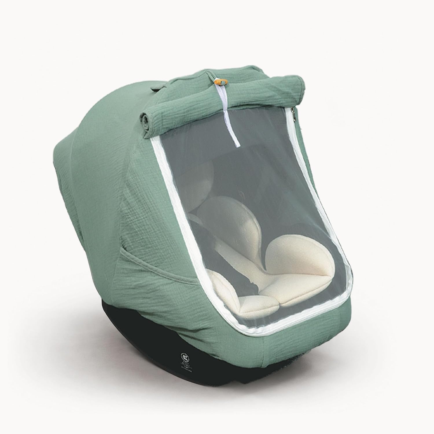 Portable Car Seat Canopy Cover – Breathable Mesh and Sunshade Panel – Universal Fit for Infant Carrier – Lightweight Windproof Fabric