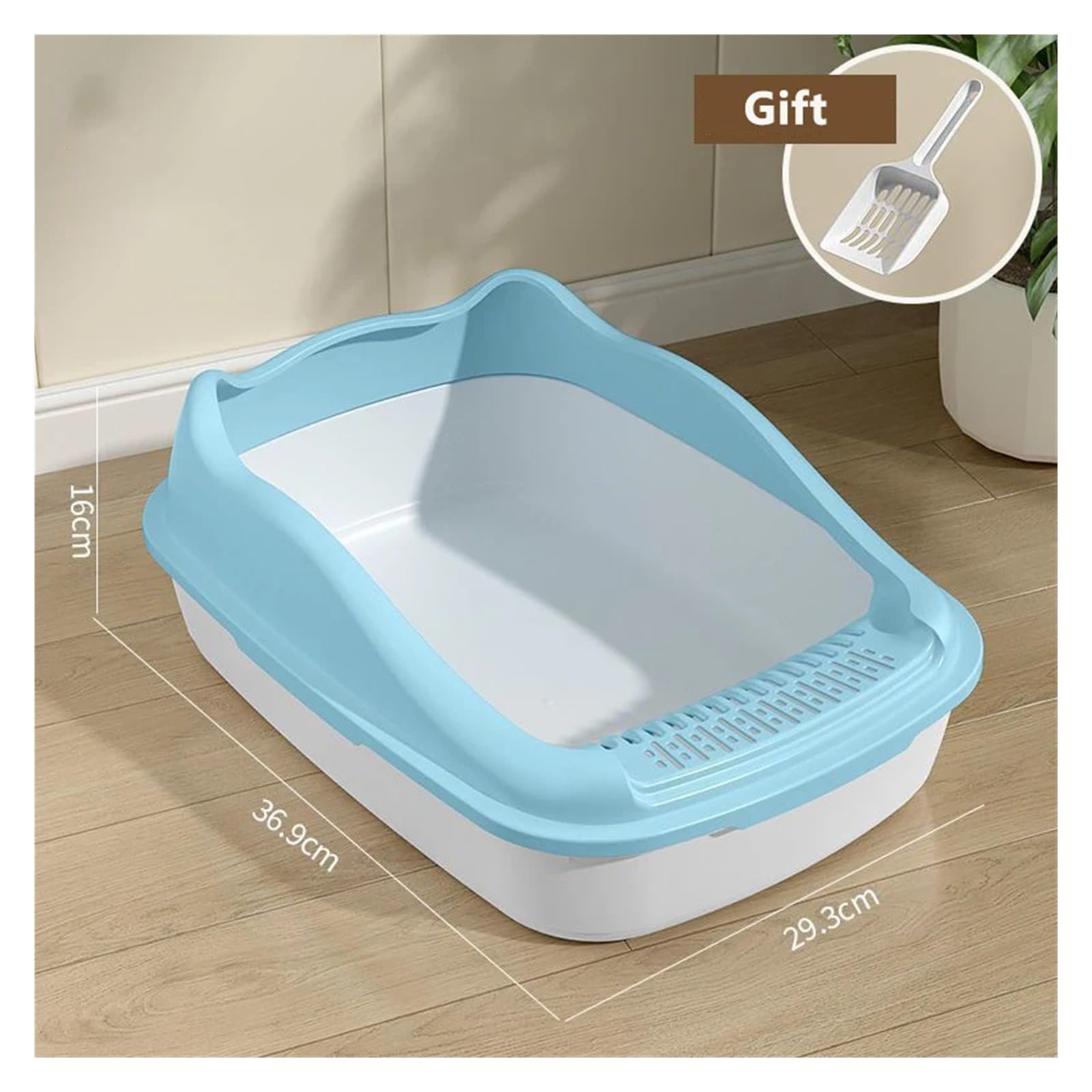 para Varios Gatos, Control de olores Caja de Arena for Gatos semicerrada, antisalpicaduras, Inodoro for Gatos con Pala, Caja de Arena Transpirable for Gatitos, Accesorios for Mascotas(Blue)