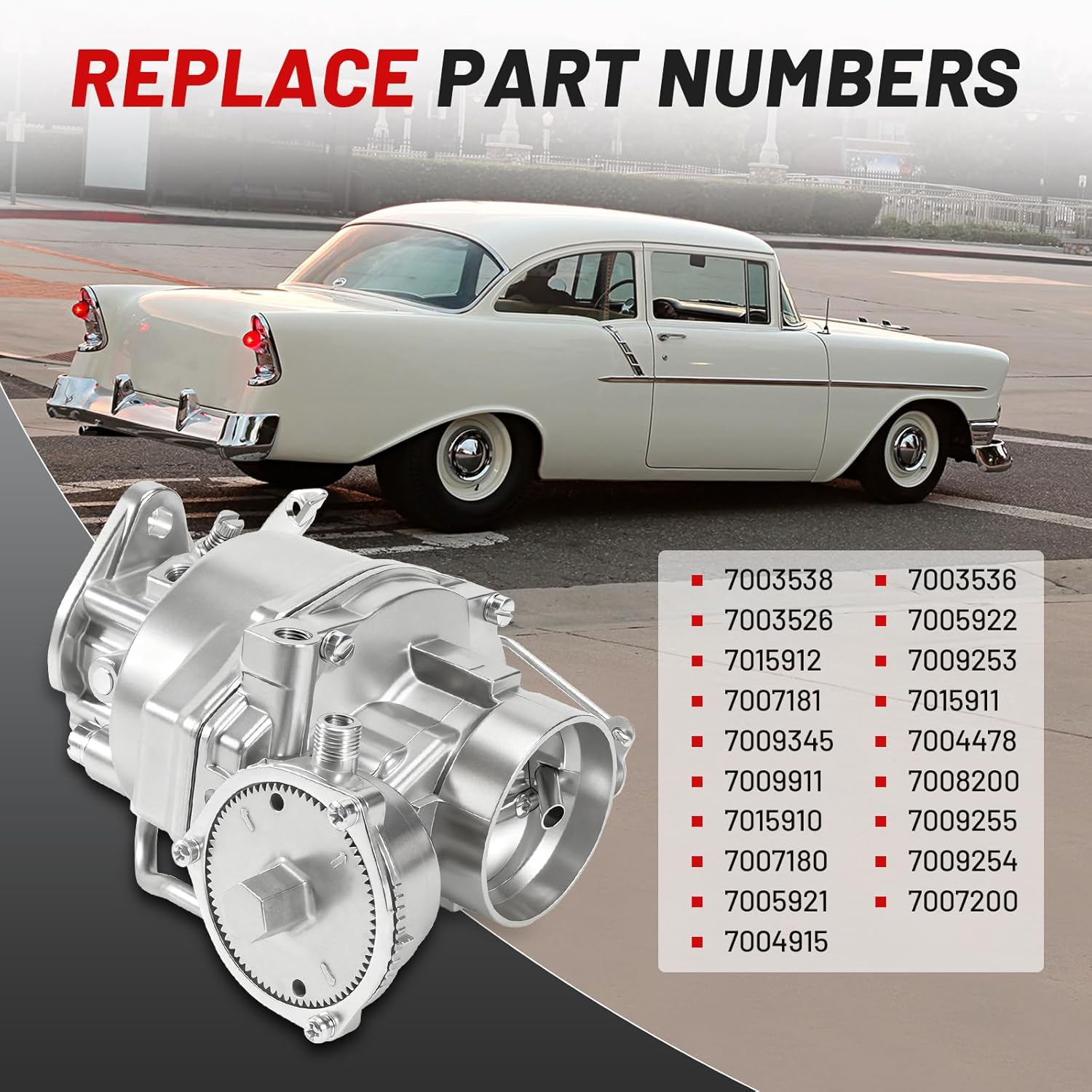 7003538 NEW Rochester BC 1-Barrel Carburetor Kit with Automatic Choke Fits 1950-1956 Chevy/Chevrolet 235Ci 3.8L I6 Bel Air 150 210 Truck Sedan Fleetline Suburban Corvette, Replacement 7003536