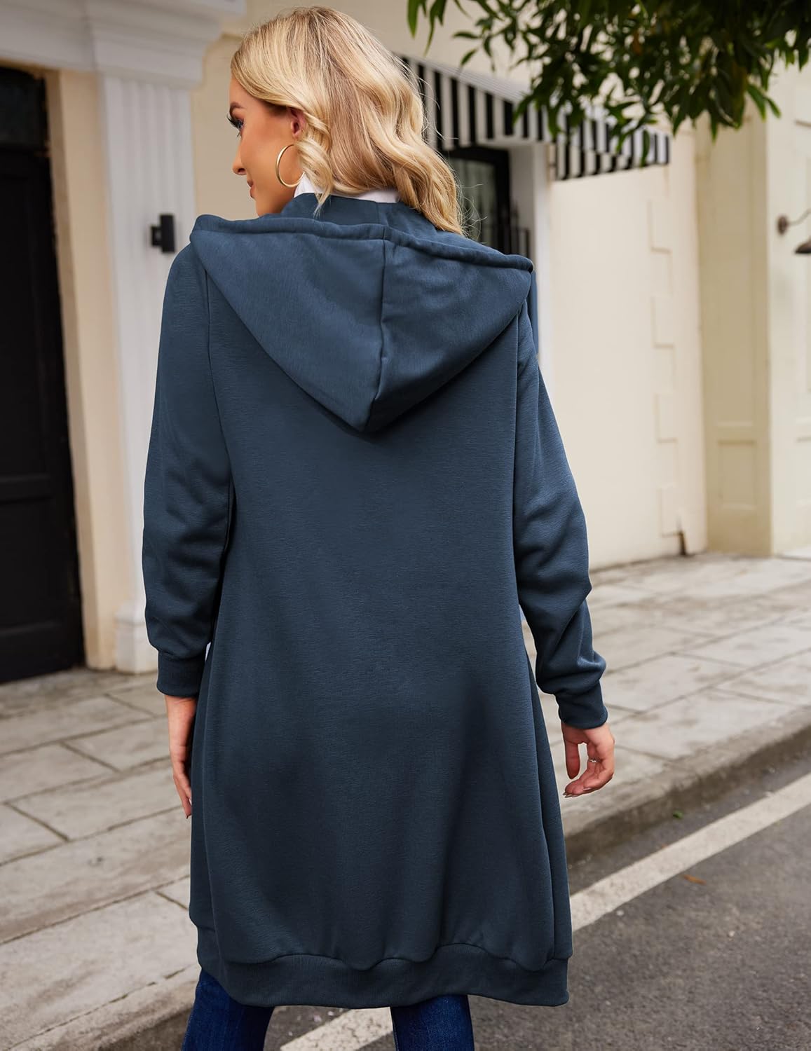 ELESOL Women Casual Zip up Fleece Hoodies Tunic Sweatshirt Long Hoodie Jacket S-XXXL - Image 6