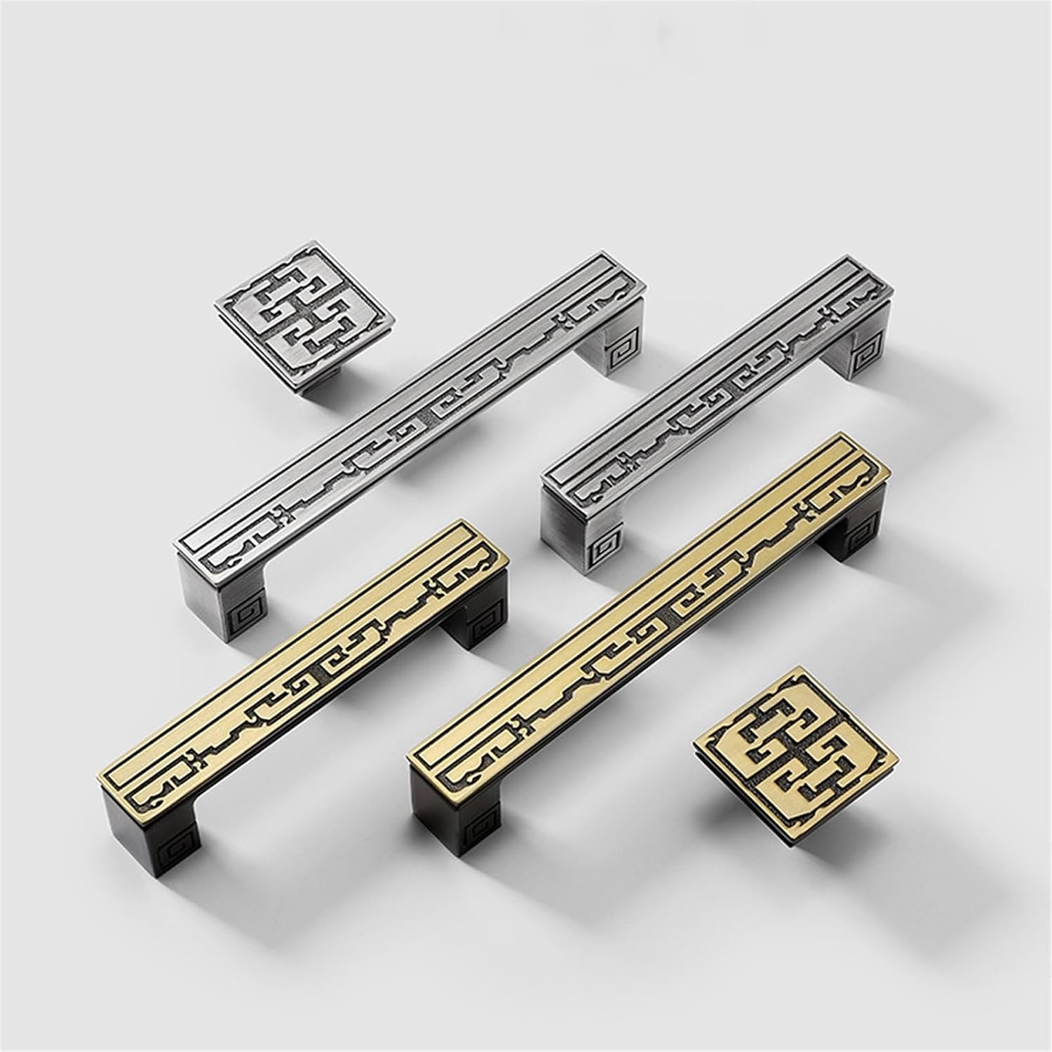 Cupboard Door Cabinet Handles Yellow Bronze Black Drawer Shoe Wardrobe Handles Wine Knob Pulls Hardware 1Pcs (Color : Ncient Silver-02)