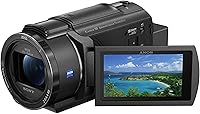 Vista 2 de Sony FDR-AX43 UHD 4K Handycam Videocámara con tarjeta de memoria de 64 GB + micrófono + luz de video LED y más