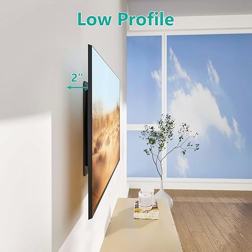 Miniatura 4 de WALI Soporte de pared para monitor individual, altura ajustable para soporte de monitor de computadora de 17 a 32 pulgadas, hasta 17.6 libras, se